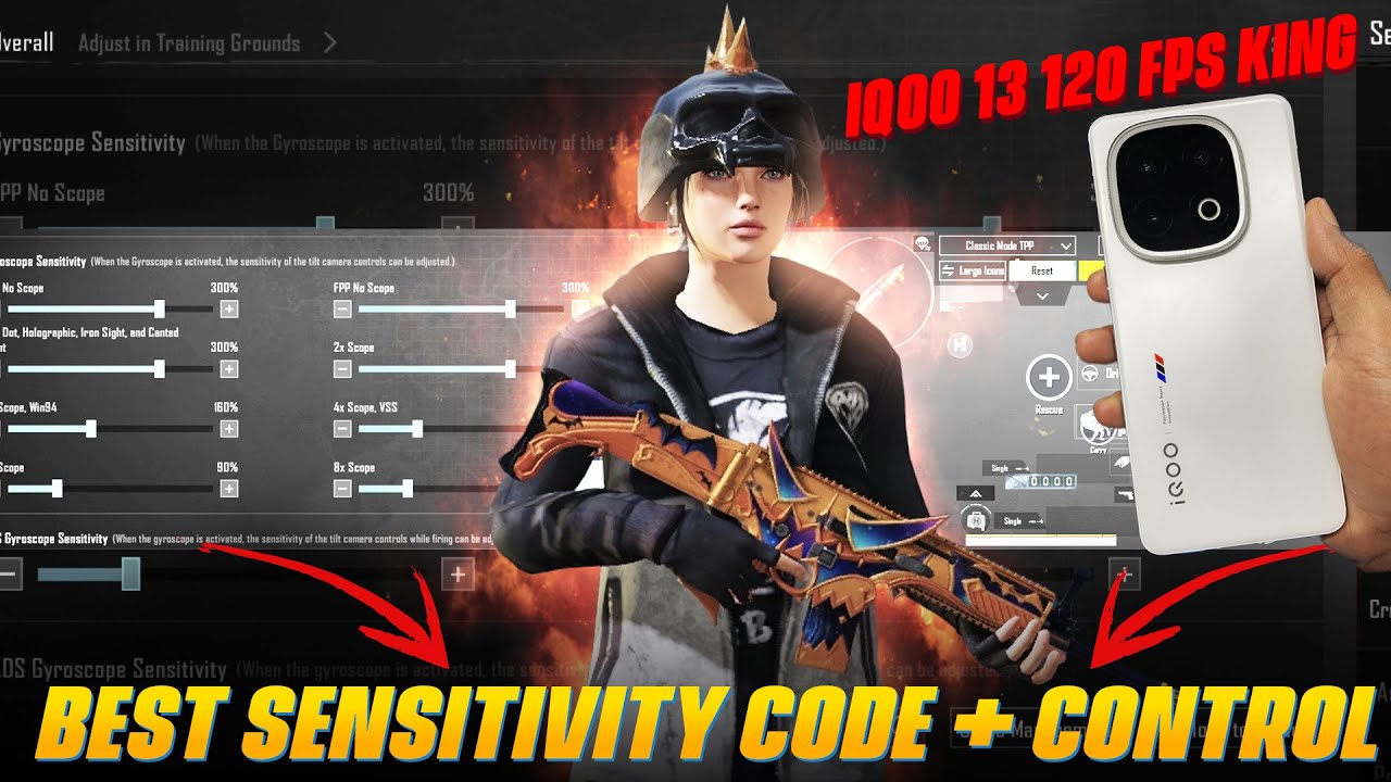 BGMI 3.8 BEST SENSITIVITY + 120FPS CLUTCH 🔥 IQOO 13 BEAST GAMEPLAY ...