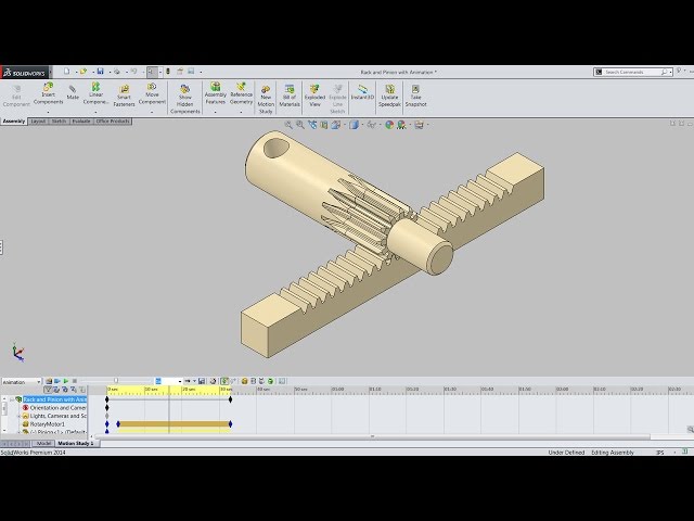 Rack and Pinion with Animation Video Tutorial SolidWorks 