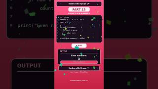 Python Easy Coding Challenge 🐍 Count Even Numbers ❤️ #Shorts