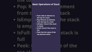 stack in one minute #datastructure #stack #datastructures #1min #shorts
