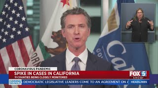 Gov. gavin newsom reported monday on the state's fight against
coronavirus.