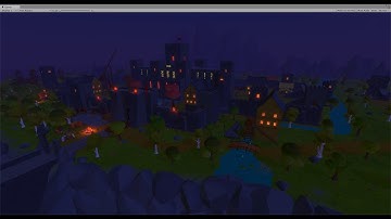 low poly Medieval World _ Night scene ( Unity asset store )