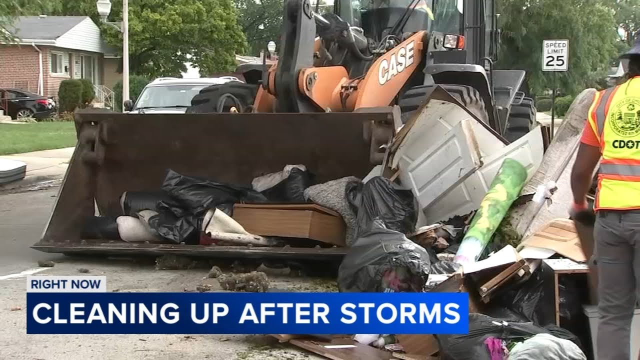 Massive cleanup in Chicago after another round of storms - YouTube