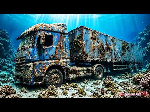 Forgotten Mercedes Benz Arocs Refrigerated Trailer Pulled from the Ocean – Full Rebuilt!