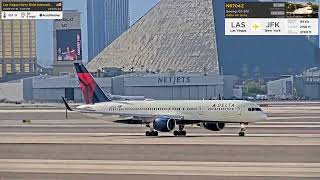 High Temperature Leads to Long Takeoff Roll For Delta757-232, N6704Z From LAS Vegas to JFK New York!
