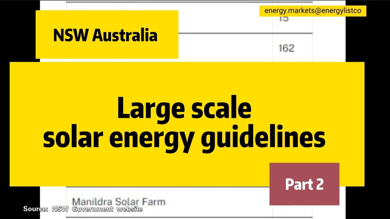 Part 2 of Australian NSW - Large scale solar energy guidelines. - YouTube