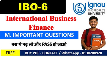 IBO-6 Important Questions With Answers 2025 | IGNOU M.Com TEE Dec 2025 | Business Finance