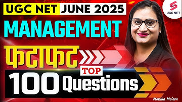 UGC NET Management Paper 2 Marathon | UCG NET Management Questions By Monika Mam