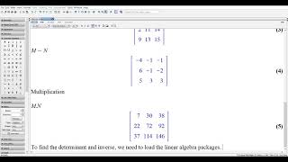 Linear Algebra - Maple (Matrix Addition Subtraction Multiplication Inverse Determinant Transpose) screenshot 5