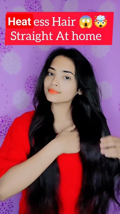  Straight hair with no heat || Heatless hair straight #shorts #hair ...