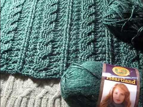 June ~ Cable Crochet update ~ Heartland yarn from Lion Brand ~ by