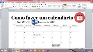 Como fazer um calendário no Word.