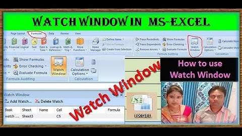 वॉच विंडो, एमएस एक्सेल में वॉच विंडो का उपयोग कैसे करें, एक्सेल