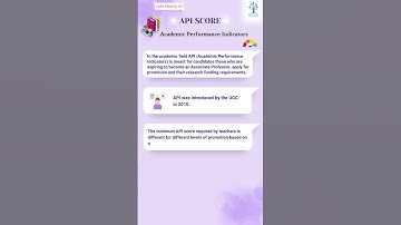 Info Shorts 10 - API SCORE (Academic Performance Indicators)
