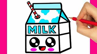 How To Draw Milk Box Step by Step - drawing and coloring milk box