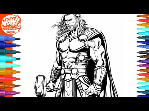 🟠 THOR 🟠 THOR coloring pages/Copic Markers/@WOWColoringPages #19