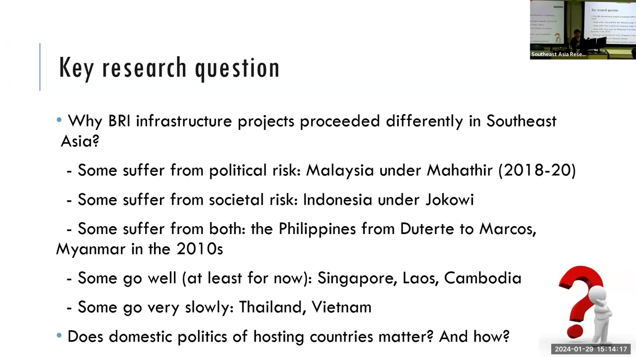 Infrastructure and Politics: Belt and Road Initiative in Southeast Asia