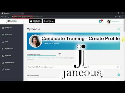 Janeous Candidate - Create Profile