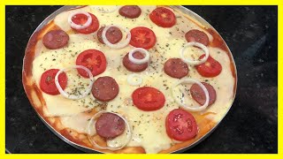 PIZZA CASEIRA MASSA SEM SOVAR NEM DESCANSAR  PRONTA EM MINUTOS