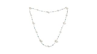 Majorica 812mm Manmade Organic Pearl, CZ Necklace