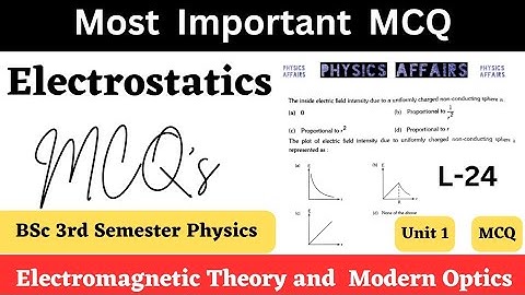 BSc 3rd Semester Physics | Important MCQ | Electrostatics | Unit-1 | L-24 | Electromagnetic Theory