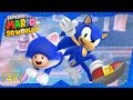 Super Mario 3D World for Wii U ⁴ᴷ Full Playthrough as Sonic & Toad (No Warps)