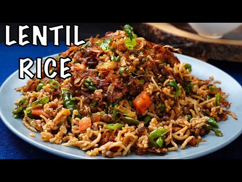 How To Cook PERFECT FLUFFY LENTIL amp RICE WITH CARAMELIZED ONIONS