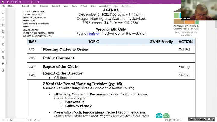 Housing Stability Council Meeting - Dec. 2, 2022