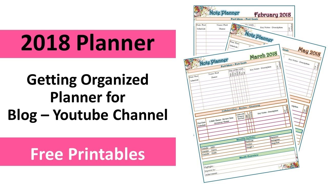 2018 Blog - Channel Planner (free printable)