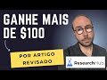 Ganhe dinheiro para revisar Artigos Científicos com o Research Hub