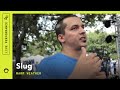 Slug (Atmosphere) Wears Sweatshirt In Very Warm Weather at Lollapalooza