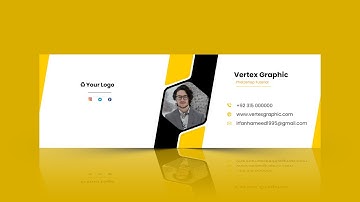 How to Design Email Signature banner in Photoshop Cc || Email Signature design || Vertex Graphic