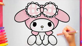 How to draw MY MELODY hello kitty and friends  SANRIO