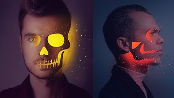 Glowing Skull Portrait Effect Photoshop Tutorial