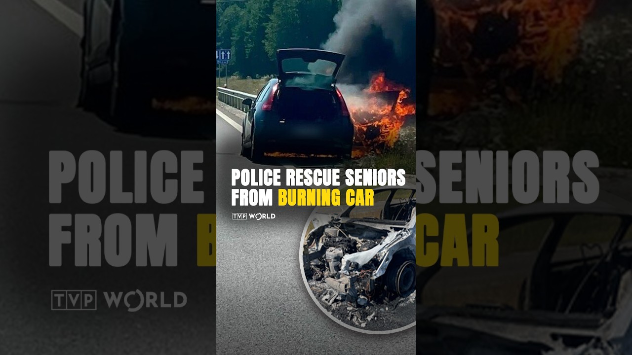 Police rescue seniors from burning car
