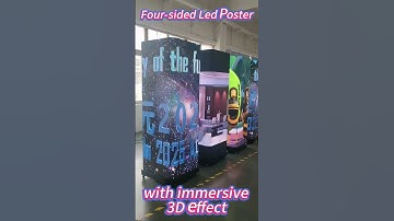 Four-sided LED poster display with an immersive naked-eye 3D effect #digitalsignage #leddisplay