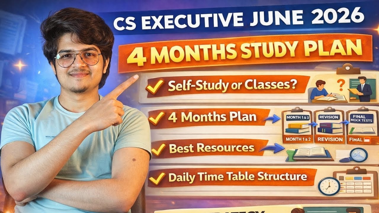 CS EXECUTIVE JUNE 2026 | 4 MONTHS COMPLETE STUDY PLAN | [SELF STUDY OR CLASSES]