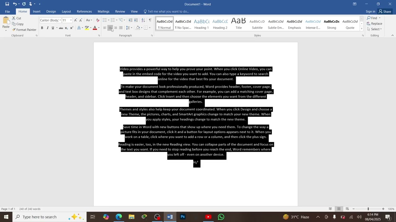 MS Word Home Tab Full Explanation | Complete Overview for Beginner