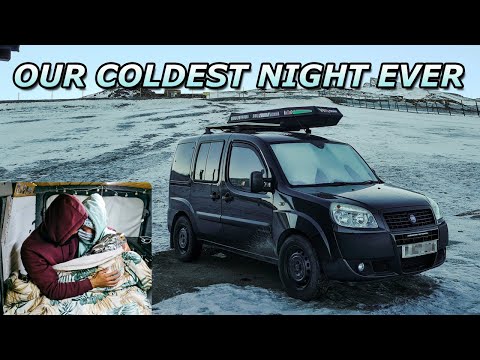 Mini van winter camping at 2500m in -10°C with NO heater