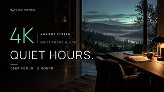Calm Focus Music for Deep Work & Reading · 4K Ambient Clock Screen (2 Hours) | quiet hours screenshot 3