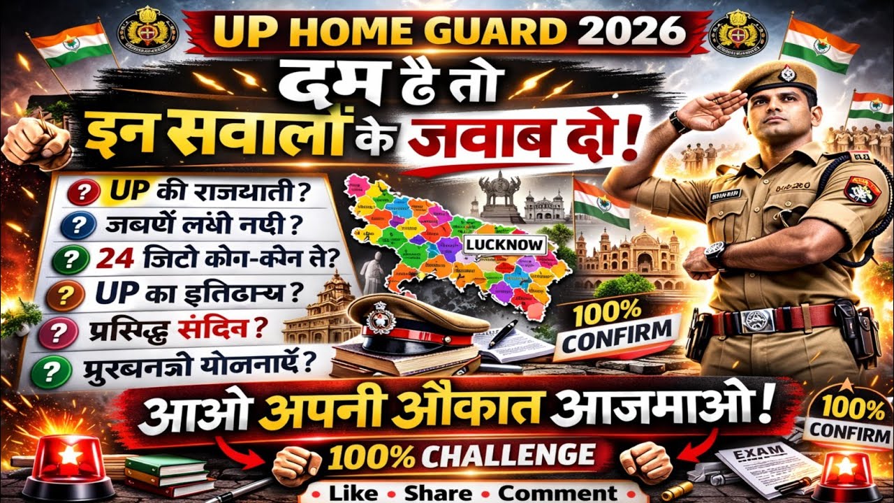 UP Police Homeguard Hindi SolutionGeneral Knowledge (UP GK) & Current Affairs and Science  #sarkarin