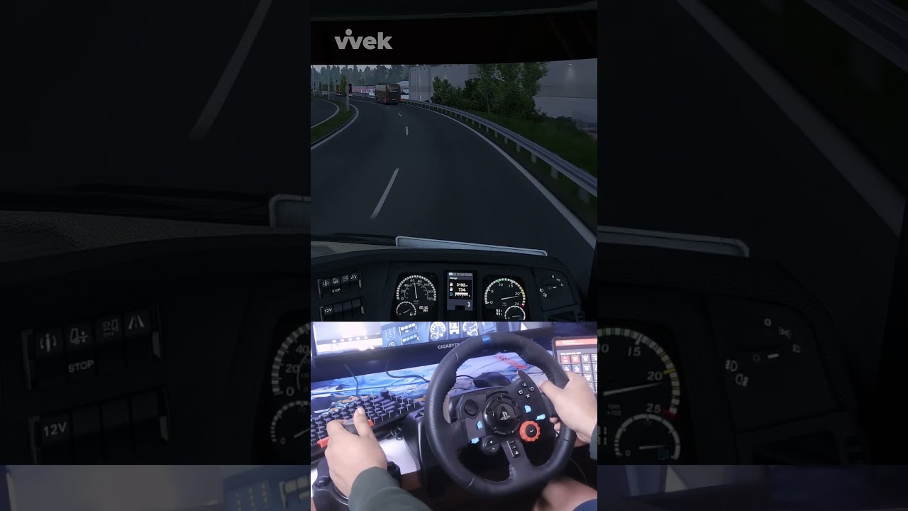 ETS2 hits different with a steering wheel 🎮🚛#Shorts #ETS2 #SimRacing #SteeringWheel #TruckSim
