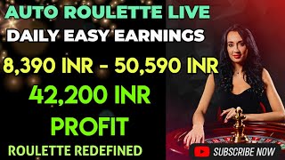 AUTO ROULETTE LIVE EVOLUTION ( 42,200 INR PROFIT) GAMEPLAY (8,390 INR- 50,590 INR)