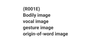 (R001E)  (Revised) Bodily image, vocal image, gesture image, origin-of-word image