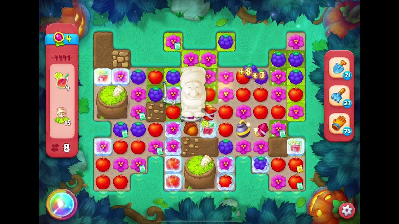 バルバロスページ GardenScapes Level 4441 no boosters (16 moves) - YouTube