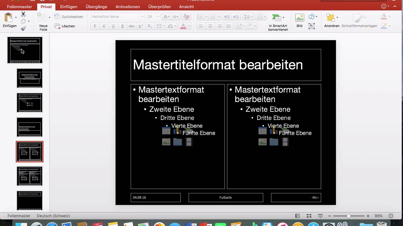 Powerpoint 16 Mac 61 Folienmaster Bearbeiten Vorlage Speichern Youtube