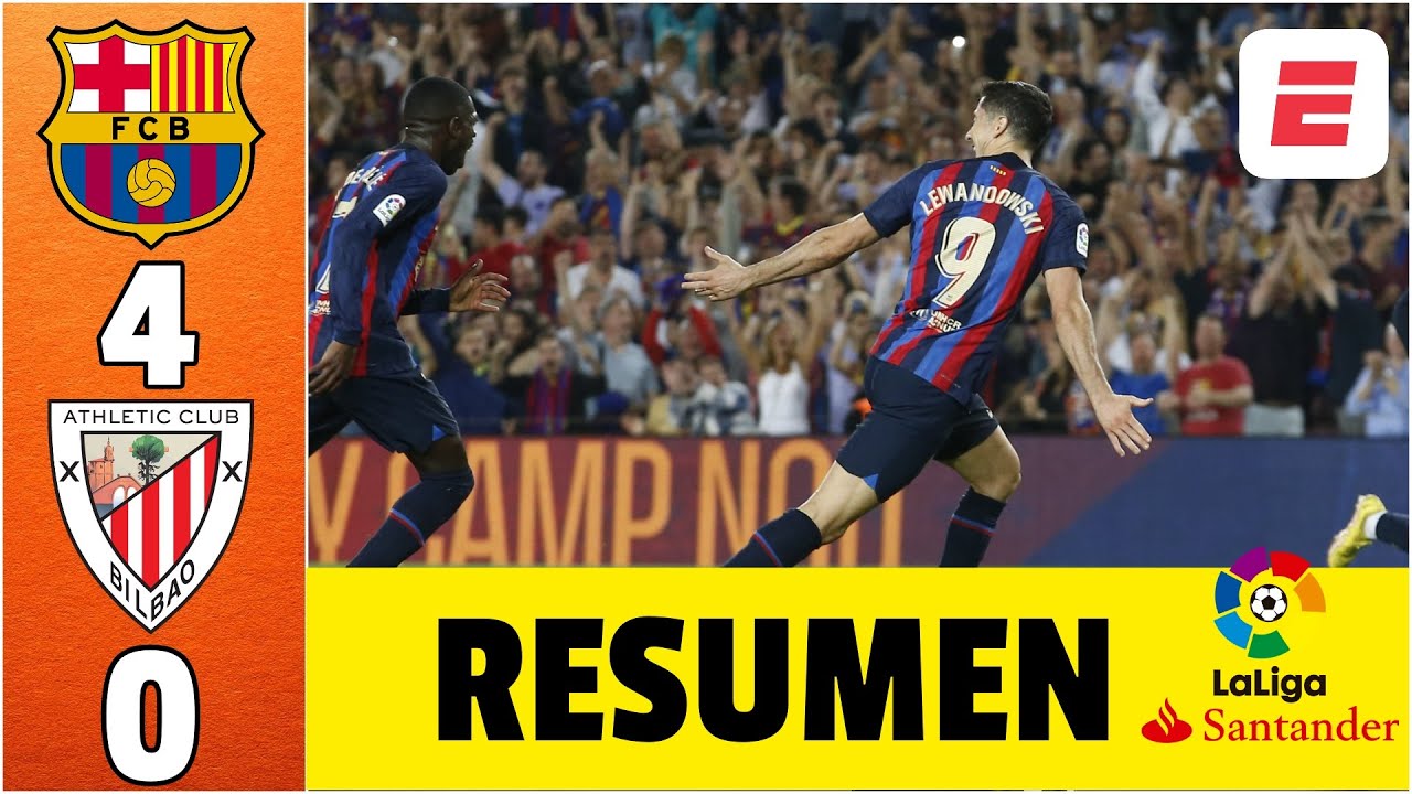 BARCELONA GOLEÓ 4-0 al Athletic Club en una FIESTA en el CAMP NOU ...