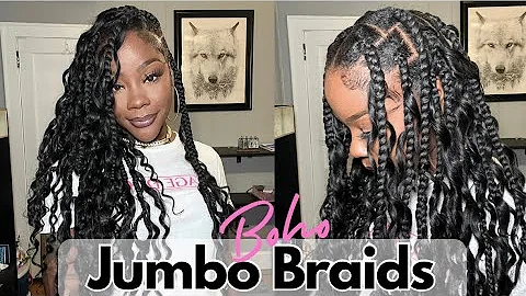 How To: 17 Large Jumbo Boho Knotless Braids | Beginner Friendly Hairstyle | Hot Braids #backtoschool