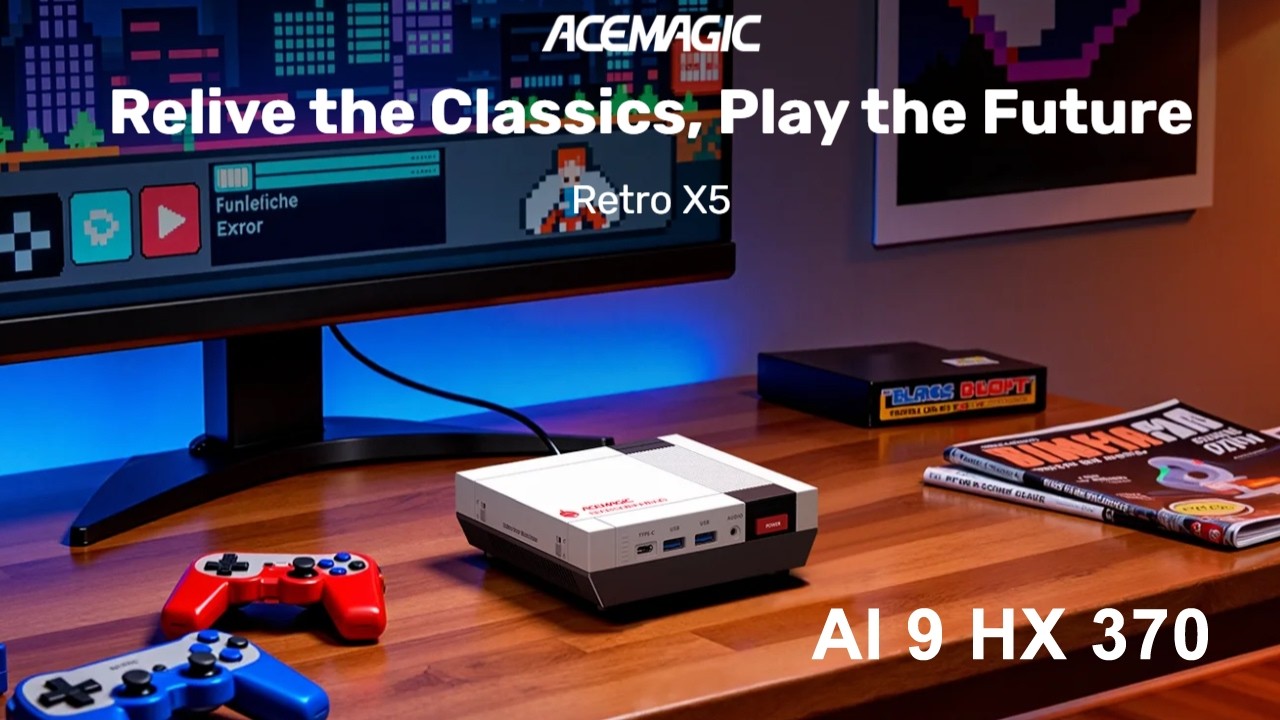 video ACEMAGIC Retro X5 AMD Ryzen™ AI 9 HX 370 Mini PC