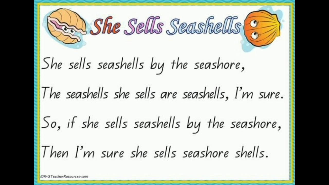 Скороговорка she sells seashells. Скороговорка на английском she sells. Скороговорка she sells seashells. She sells seashells by the seashore. Скороговорка про ракушки на английском.